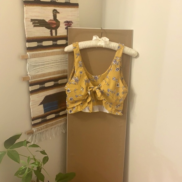 Zaful Floral Tie-Front Bikini Top